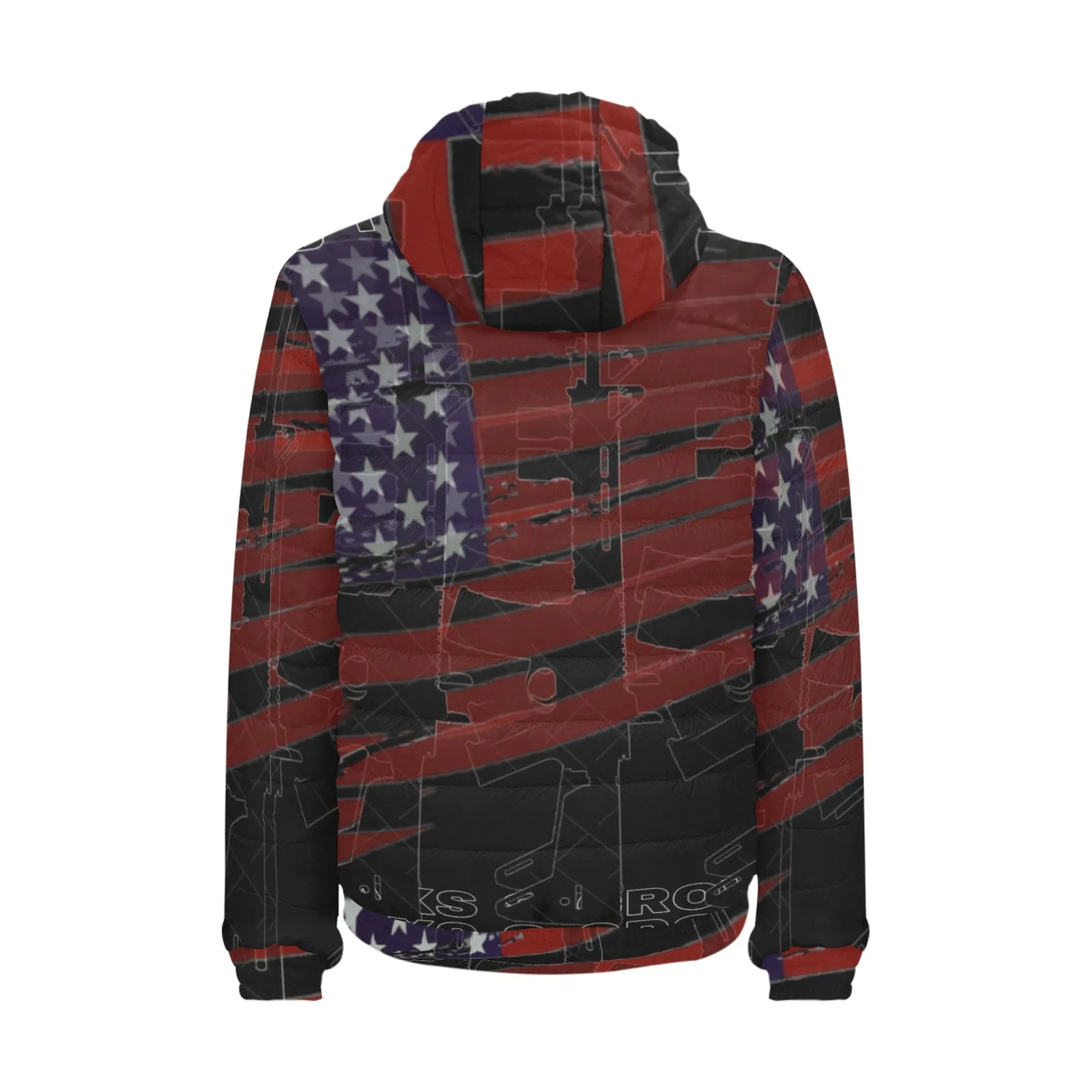 Jaxs & crown RTSO mens hoodie coat Men's Padded Hooded Jacket (Model H42)